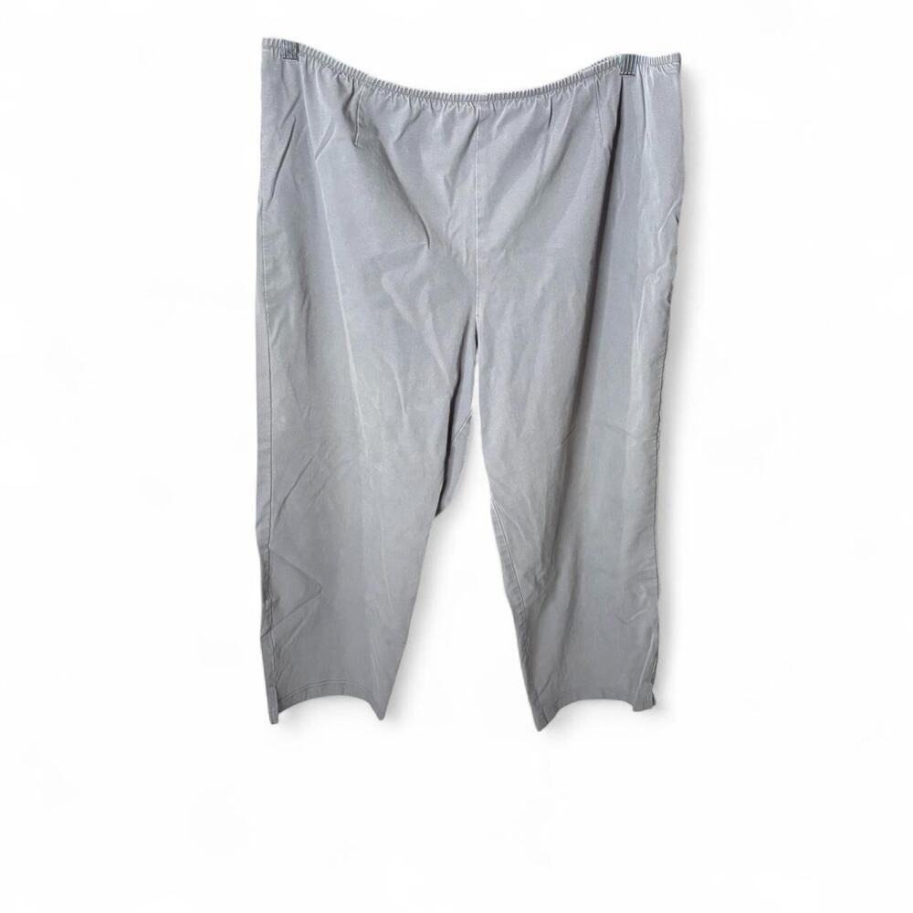 Eileen Fisher Organic Cotton Side Zip Cropped Capri Pants Grey Plus Size 2x